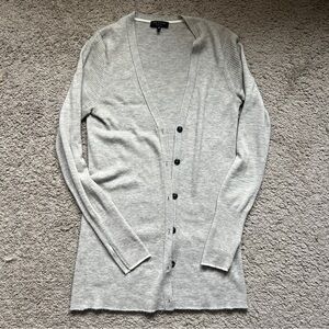 Rag & Bone Gray Cashmere Alexandra Ribbed Knit Cardigan Sweater size Medium